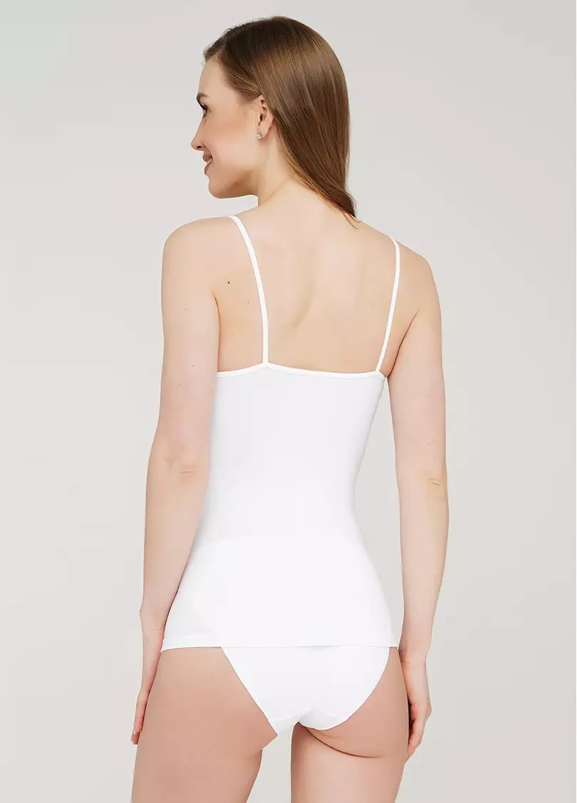 Безшовна майка на тонких бретелях CAMISOLE (білий)
