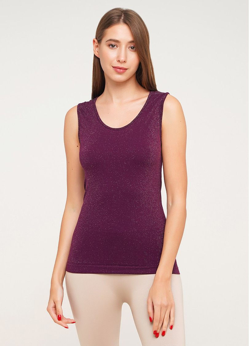 Безшовна майка жіноча з люрексом CANOTTA LUREX 01 (темно-пурпуровий)
