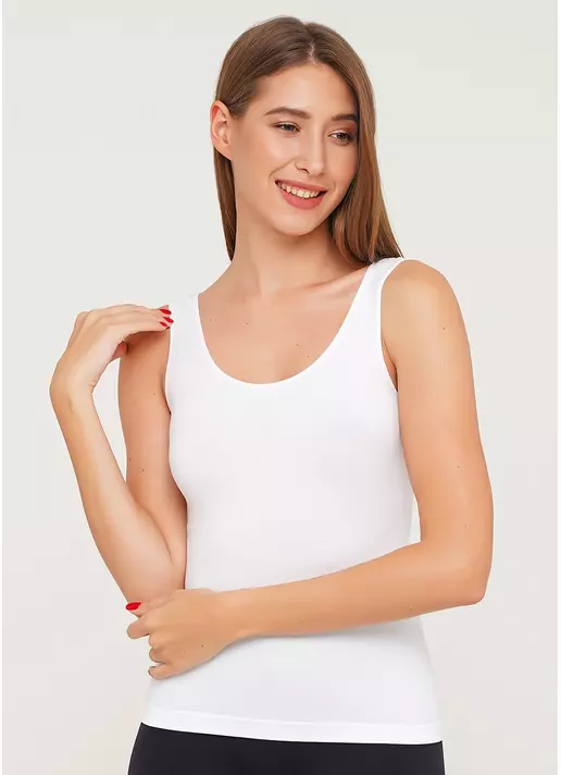 Женская майка CANOTTA SCOLLO TONDO (белый)