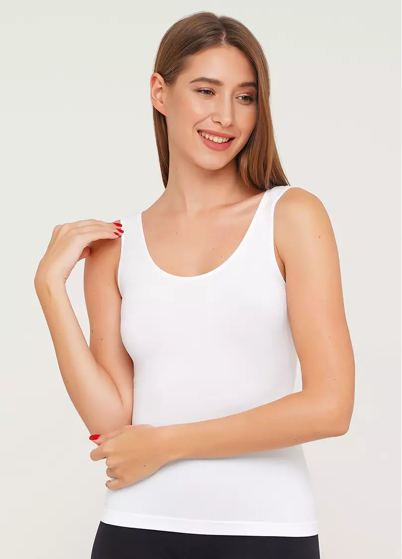 Жіноча майка CANOTTA SCOLLO TONDO (білий)