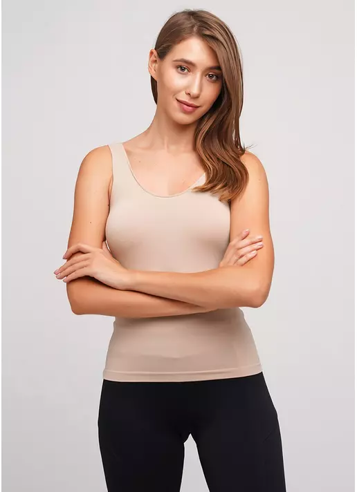 Женская майка CANOTTA SCOLLO TONDO (бежевый)