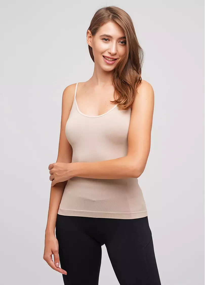 Бесшовная майка для женщин CARACO naturale (бежевый)