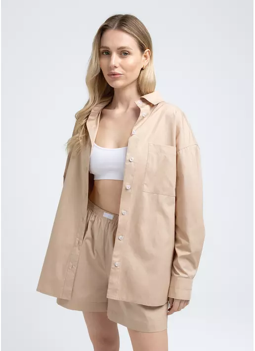 Хлопковая рубашка CITY FLOW 7701/010 beige (бежевый)