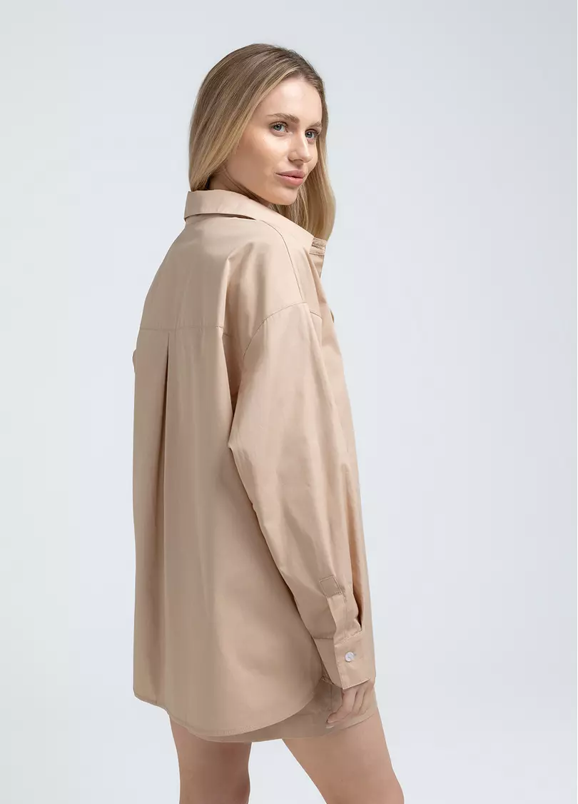 Бавовняна сорочка CITY FLOW 7701/010 beige (бежевий)
