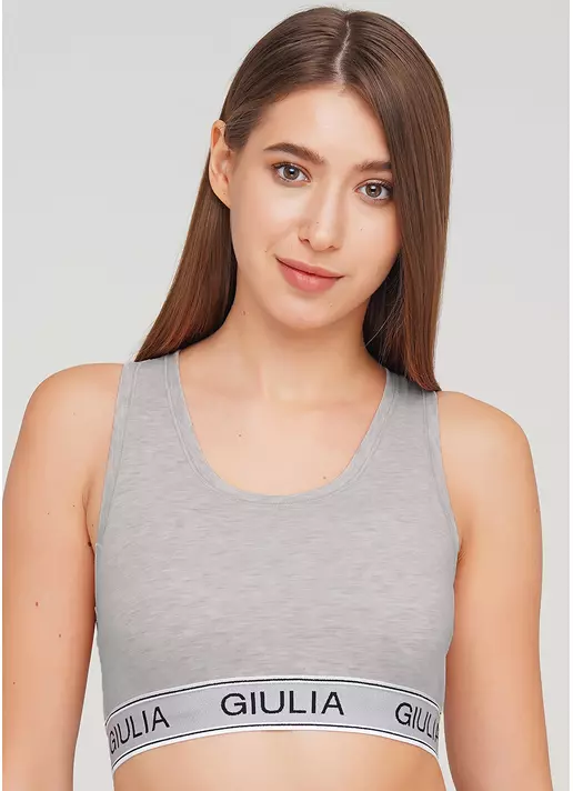 Женский топ из хлопка COTTON FIT 4101/60 light grey melange (серый меланж)