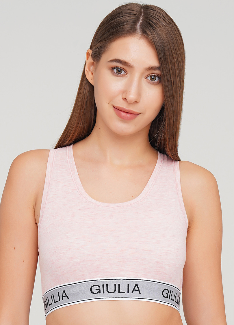 Жіночий топ з бавовни COTTON FIT 4101/60 pale pink melange (меланж)