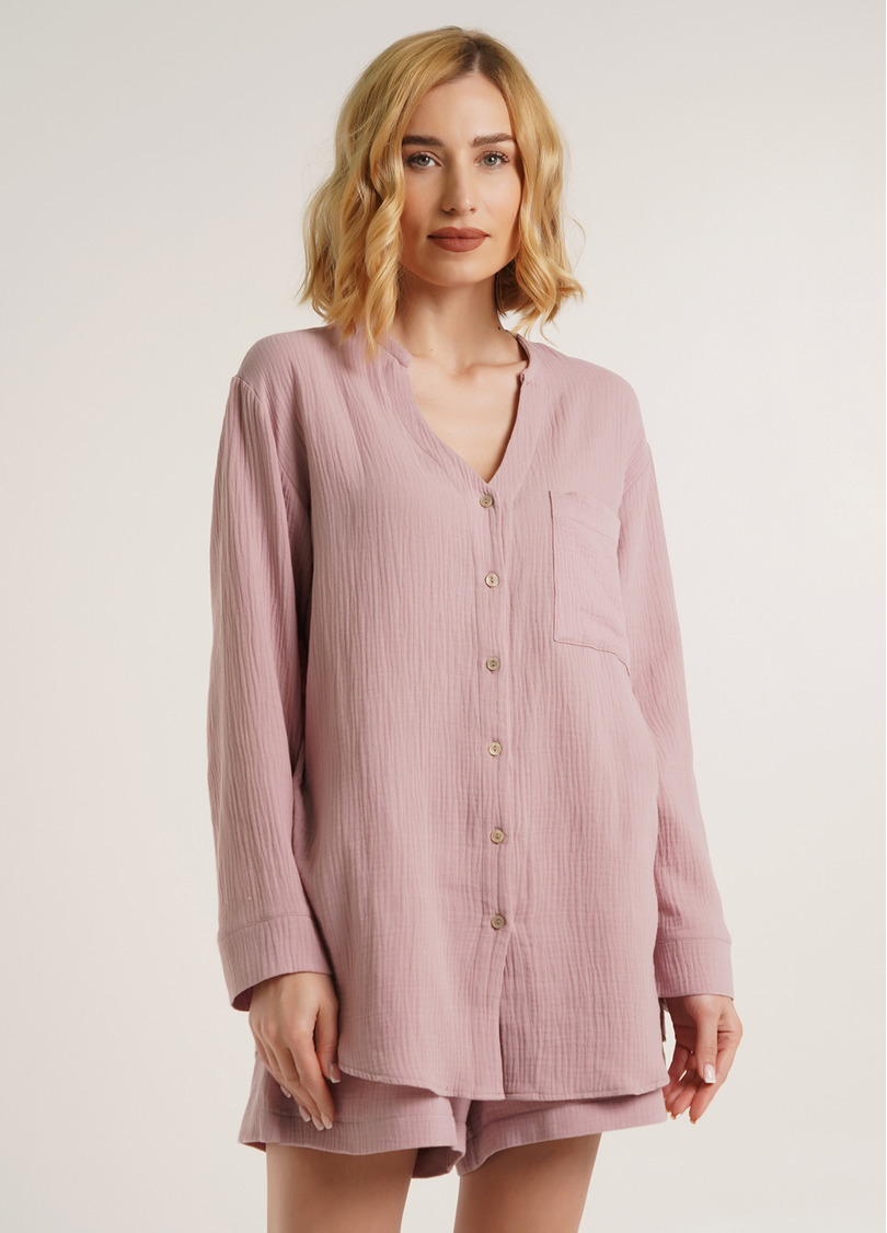 Подовжена сорочка з мусліну CRUISE 4503/010 ashen rose (рожевий)