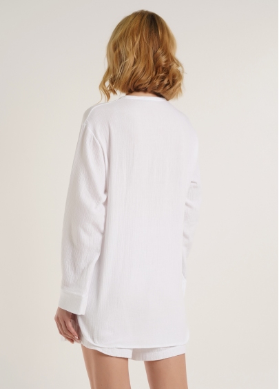 Подовжена сорочка з мусліну CRUISE 4503/010 white (білий)