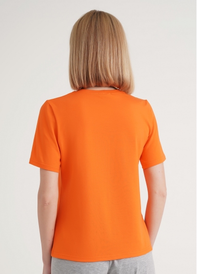 Бавовняна футболка з принтом CRUISE 4802/010 orange (помаранчевий)