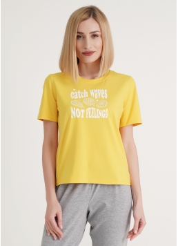 Хлопковая футболка с принтом CRUISE 4802/010 yellow (желтый)