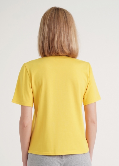 Бавовняна футболка з принтом CRUISE 4802/010 yellow (жовтий)