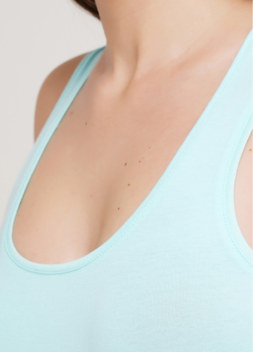 Бавовняна майка на широких бретелях Eva 38/308/010 (м'ятний)