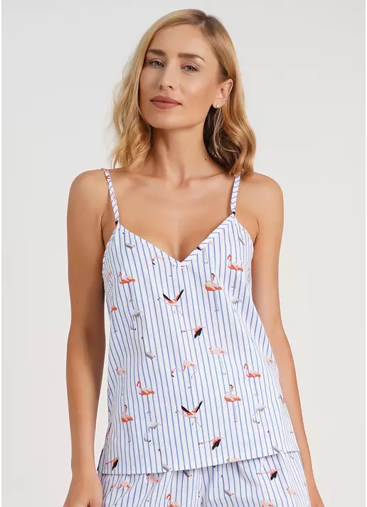 Майка на тонких бретелях в полоску FLAMINGO 3812/010 blue stripe (голубой)