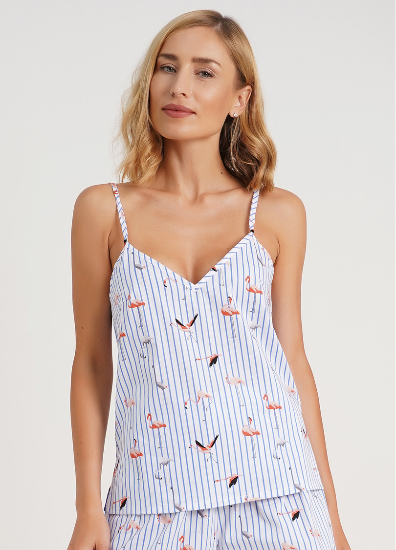 Майка на тонких бретелях в смужку FLAMINGO 3812/010 blue stripe (блакитний)