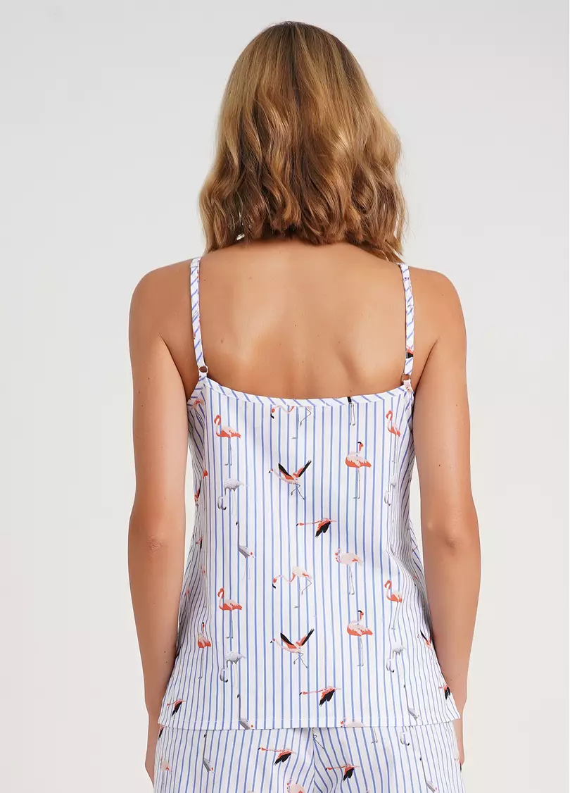 Майка на тонких бретелях в полоску FLAMINGO 3812/010 blue stripe (голубой)