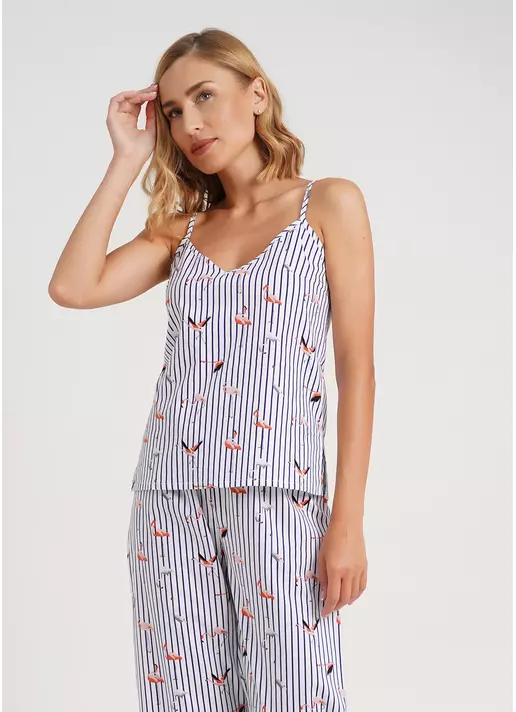 Майка на тонких бретелях в полоску FLAMINGO 3812/010 dark blue stripe (синий)