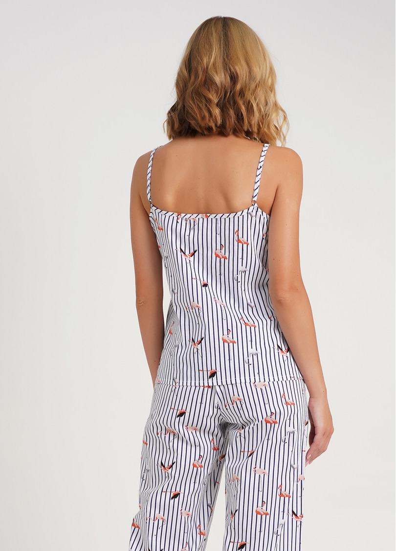 Майка на тонких бретелях в полоску FLAMINGO 3812/010 dark blue stripe (синий)