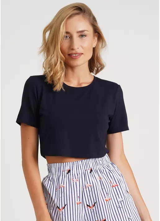 Кроп-топ футболка FLAMINGO 4807/030 dark blue (синий)