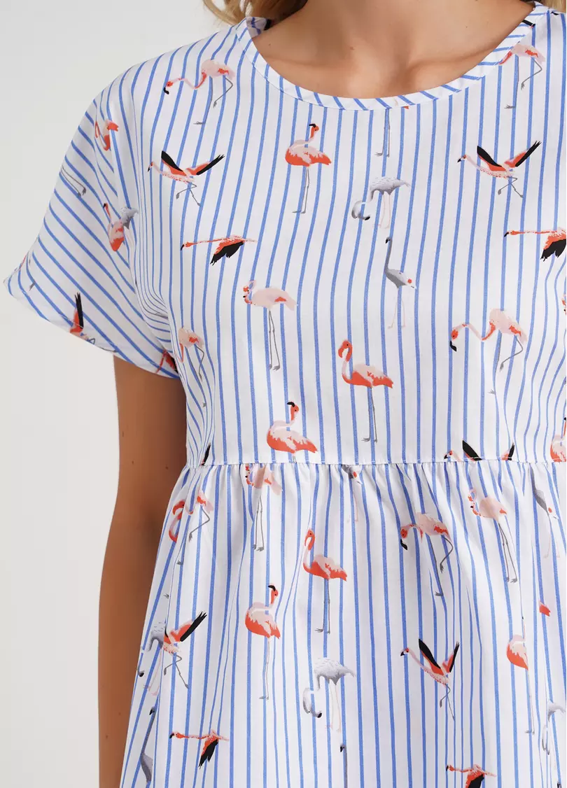 Блуза в полоску FLAMINGO 4808/010 blue stripe (голубой)