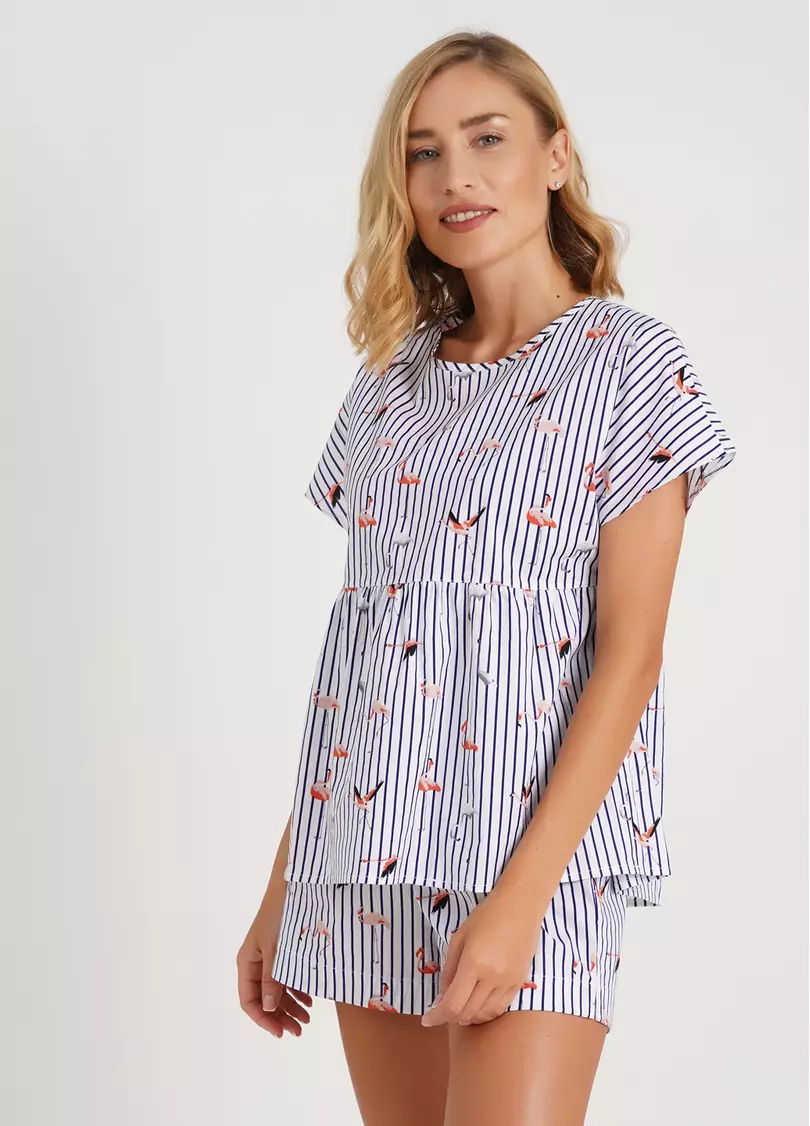 Блуза в смужку FLAMINGO 4808/010 dark blue stripe (синій)