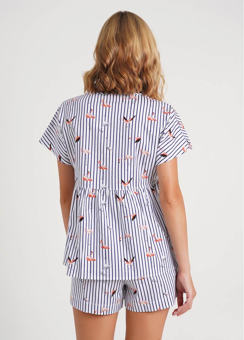 Блуза в смужку FLAMINGO 4808/010 dark blue stripe (синій)