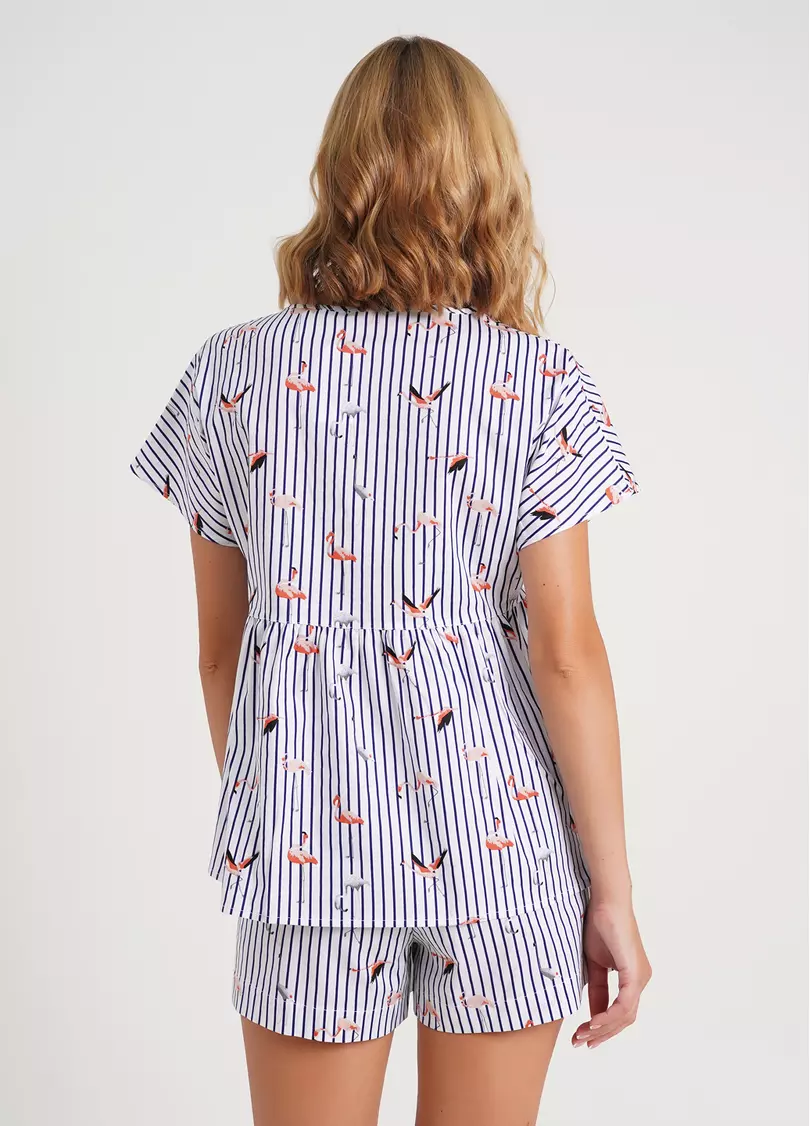 Блуза в смужку FLAMINGO 4808/010 dark blue stripe (синій)