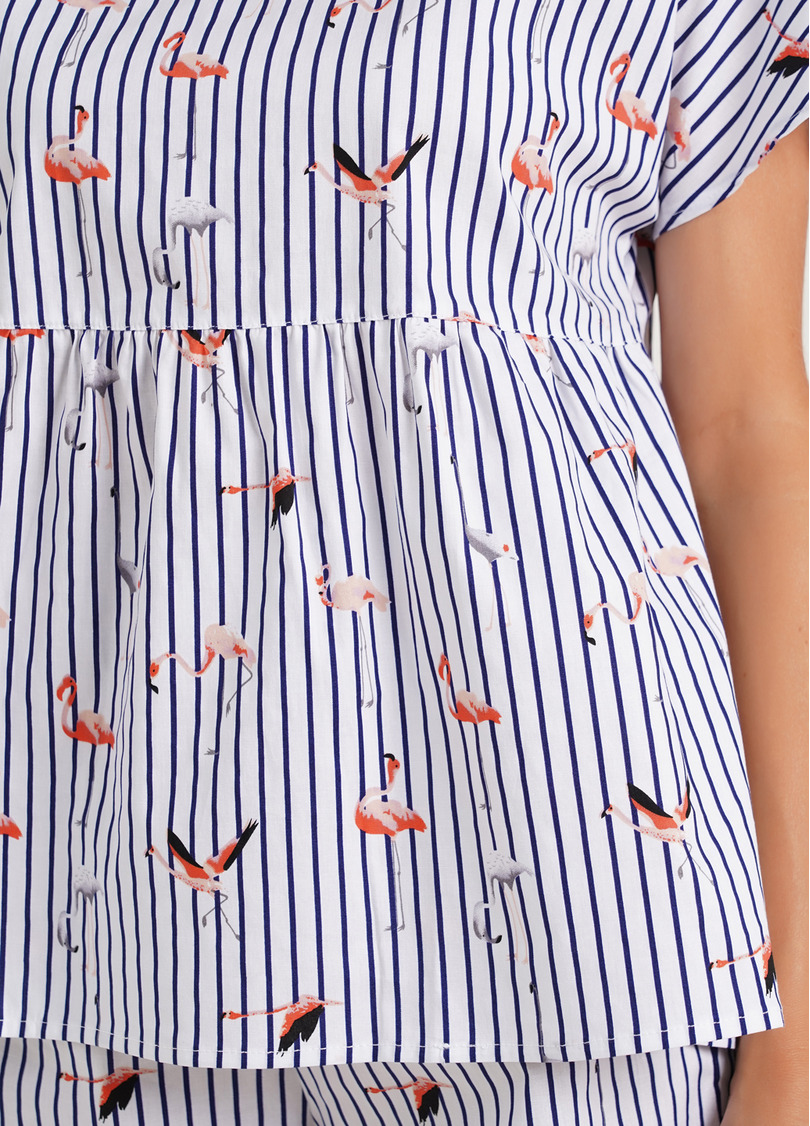 Блуза в смужку FLAMINGO 4808/010 dark blue stripe (синій)