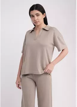 Поло з в'язаного трикотажу FREYJA CTN 7501/230 light brown (коричневий)