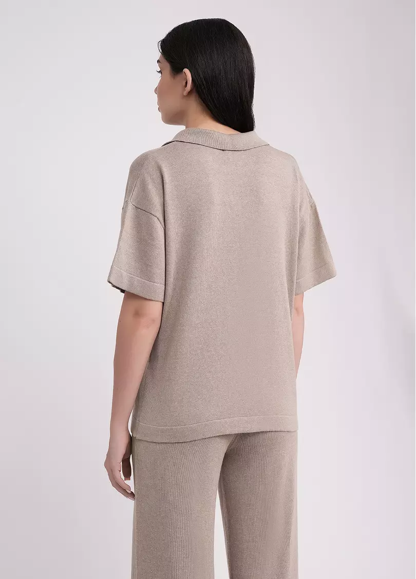 Поло из вязаного трикотажа FREYJA CTN 7501/230 light brown (коричневый)