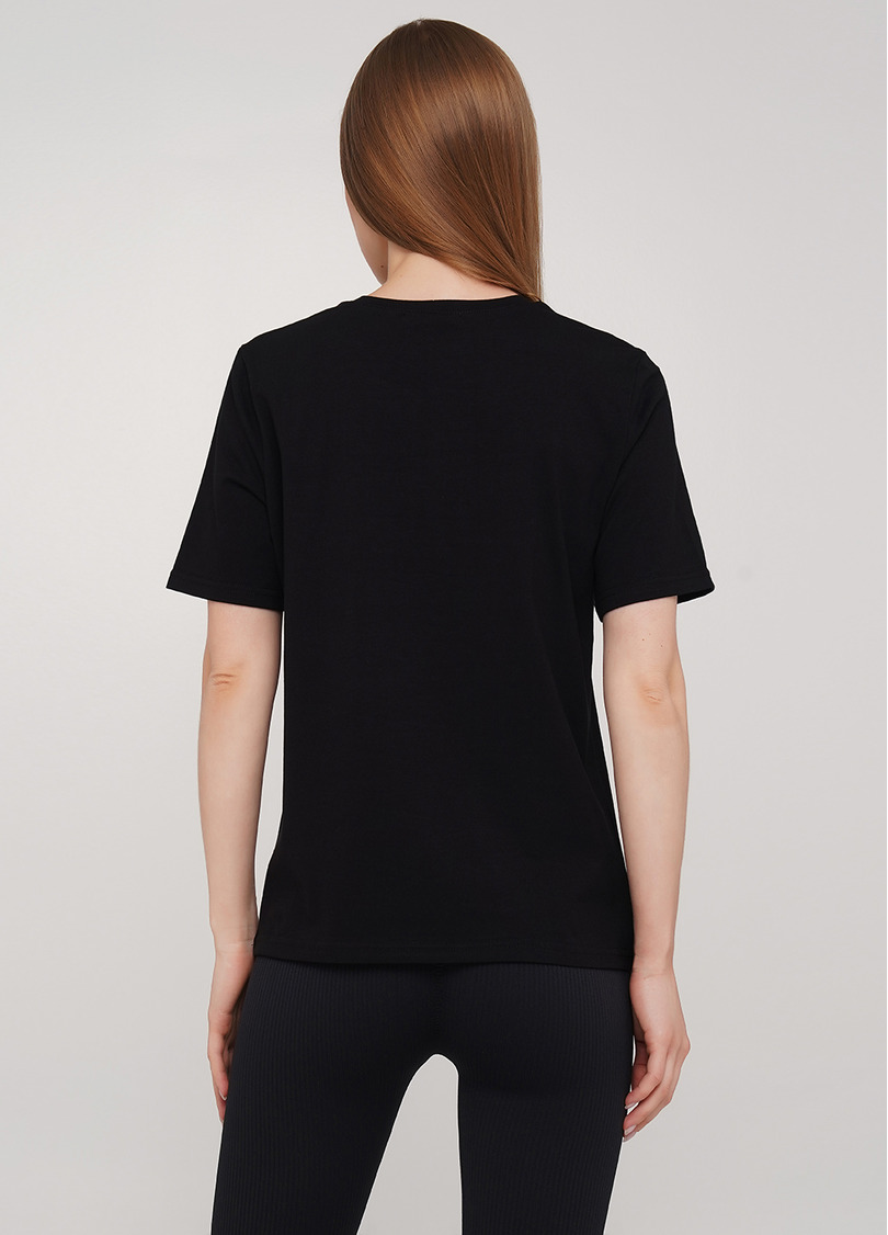 Бавовняна футболка з круглим вирізом і принтом Giulia 4802/60 (чорний)