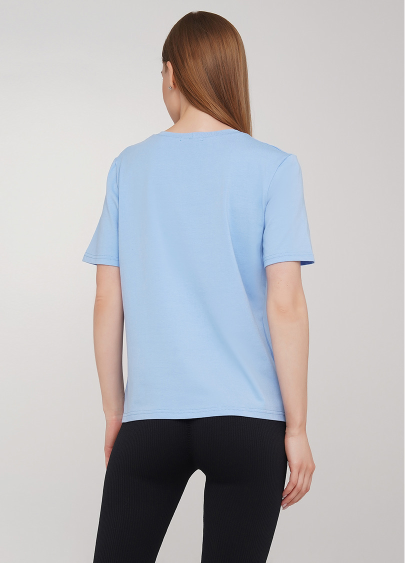 Бавовняна футболка з круглим вирізом і принтом Giulia 4802/60 (блакитний)