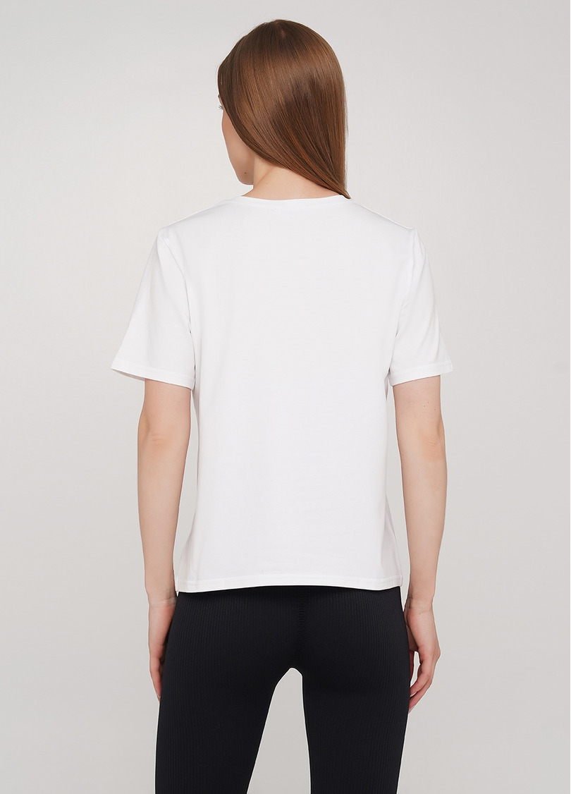 Бавовняна футболка з круглим вирізом і принтом Giulia 4802/60 (білий)