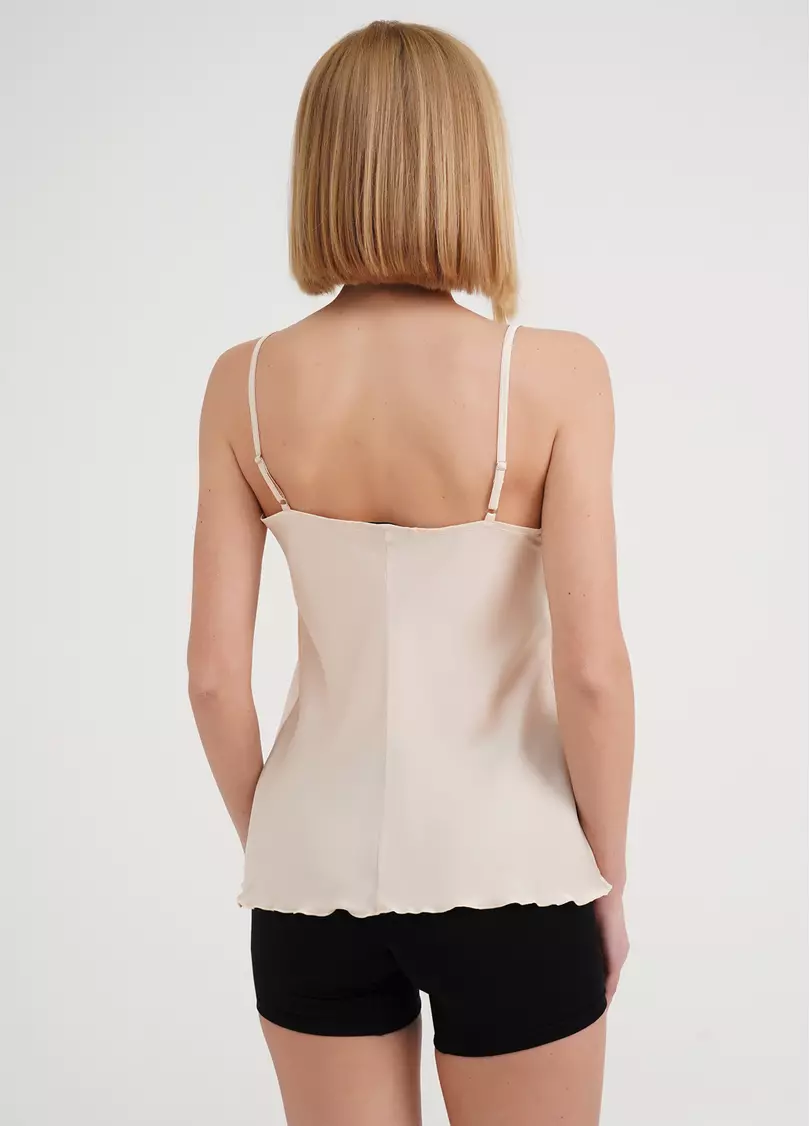 Шелковая майка с кружевом HELENA 3809/051 beige (бежевый)