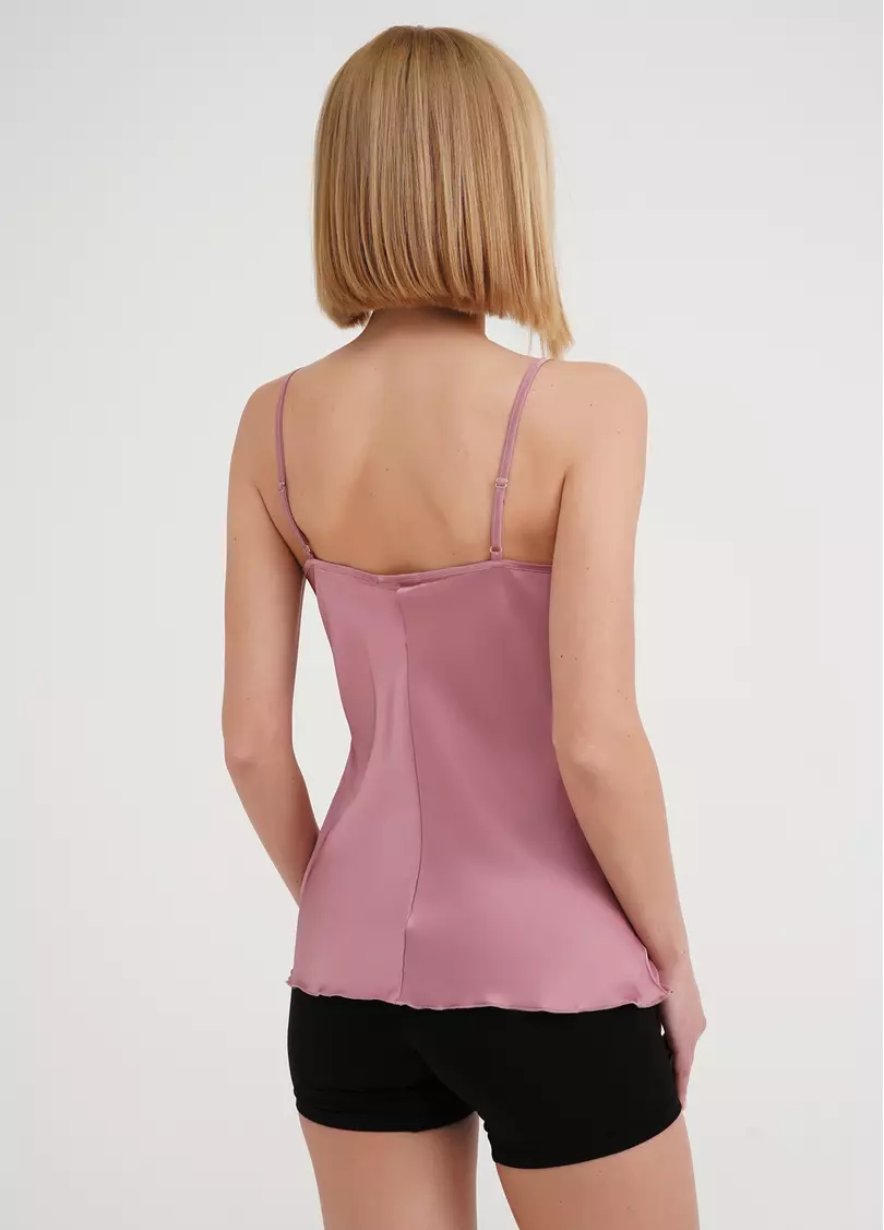 Шелковая майка с кружевом HELENA 3809/051 dusty rose (розовый)