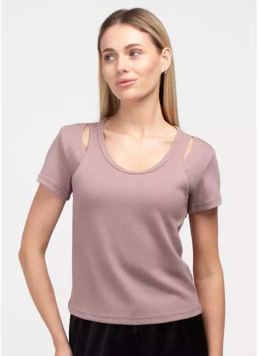 Футболка з імітацією майки LIGHT ESSENTIAL 4823/320 (коричневий) Футболка з імітацією майки LIGHT ESSENTIAL 4823/320 (коричневий)