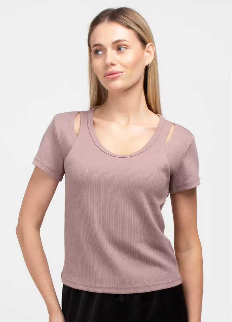 Футболка з імітацією майки LIGHT ESSENTIAL 4823/320 (коричневий)