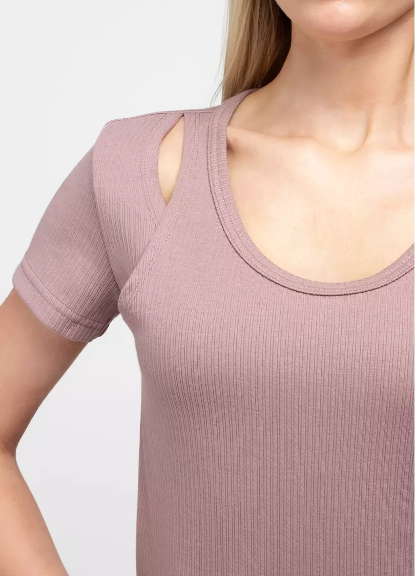 Футболка з імітацією майки LIGHT ESSENTIAL 4823/320 (коричневий)