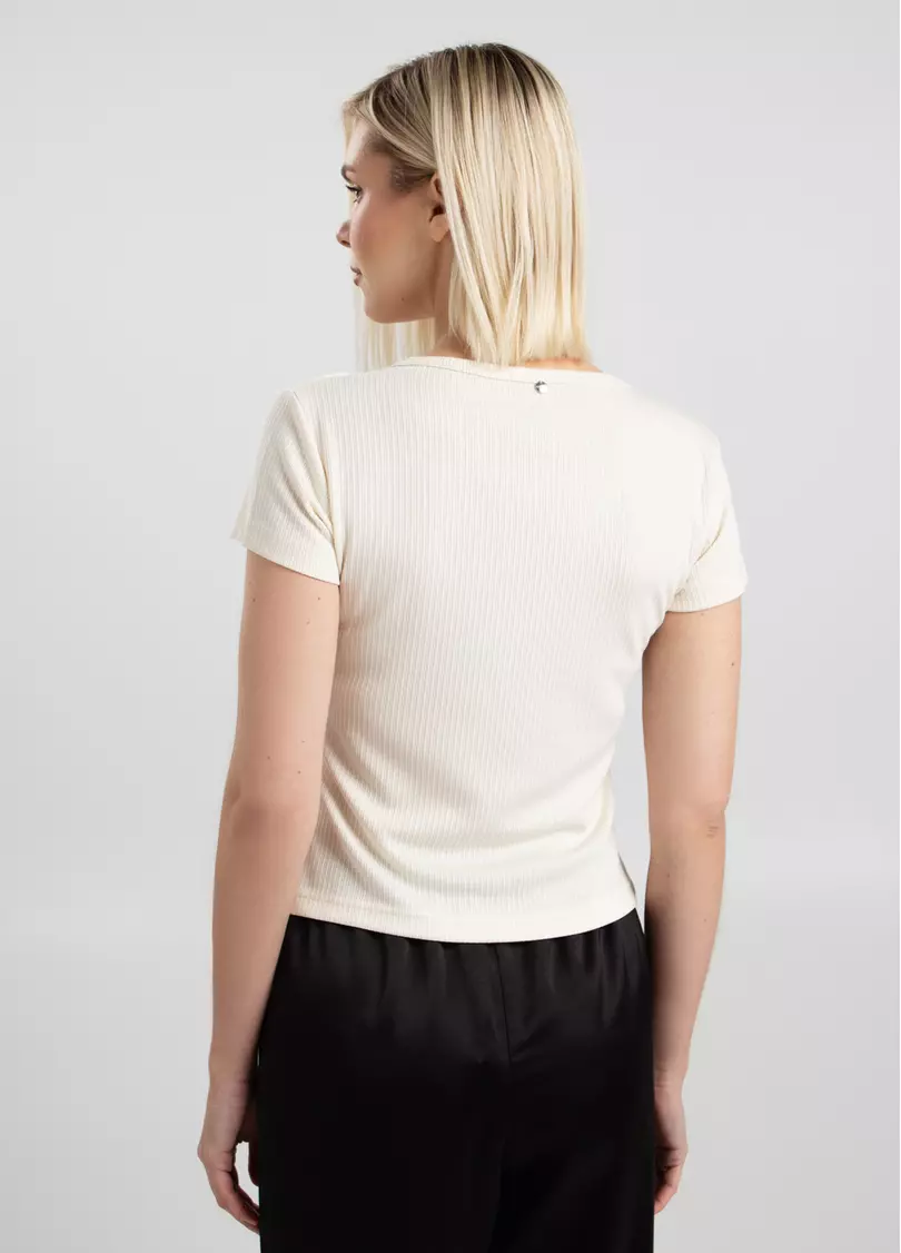 Футболка з імітацією майки LIGHT ESSENTIAL 4823/320 light cream (молочний)