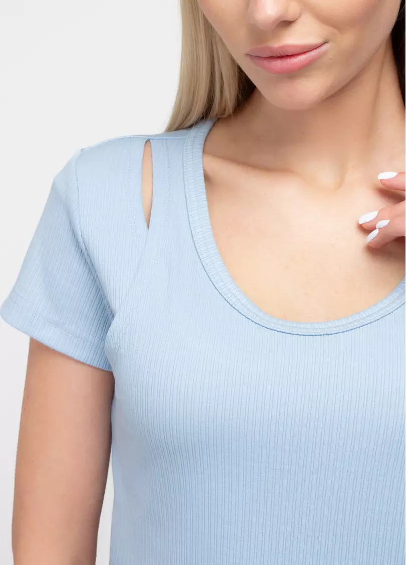 Футболка з імітацією майки LIGHT ESSENTIAL 4823/320 (блакитний)