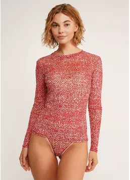 Лонгслів сітка в піксель PIXEL MESH 7001/070 carnation pink (рожевий)