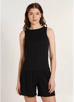 Майка з бавовни в рубчик RIB 3808/010 black (чорний)