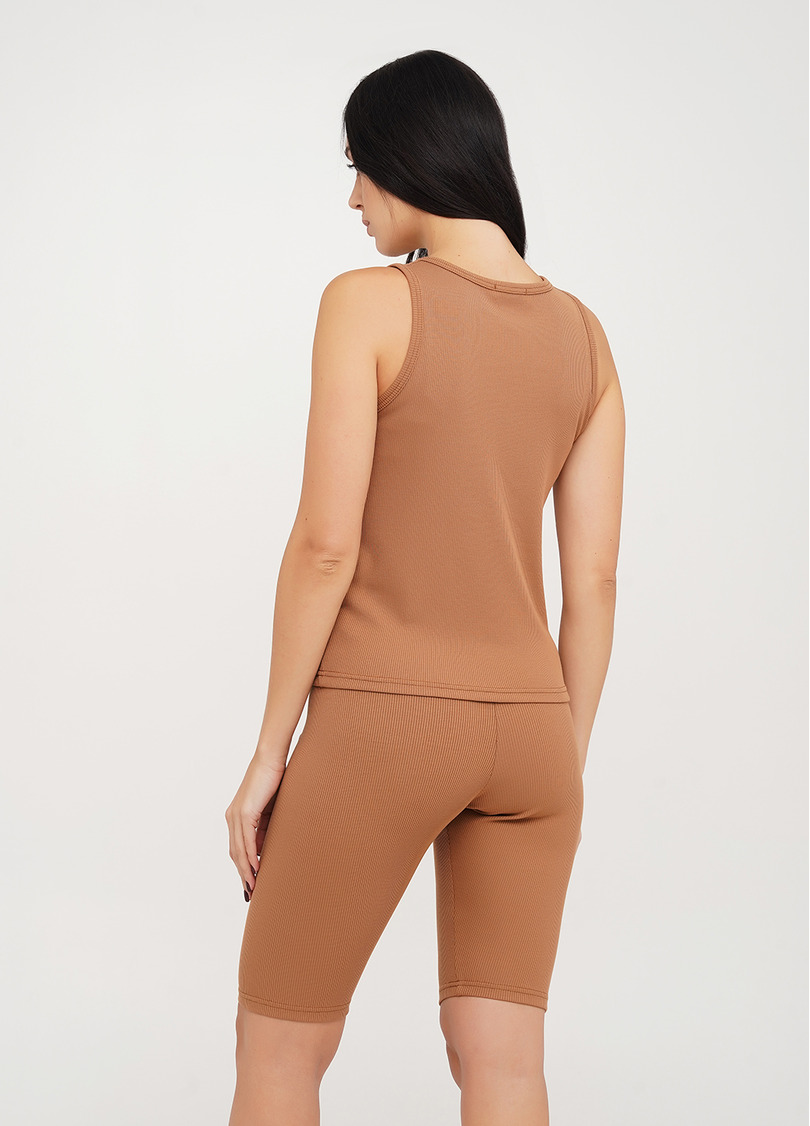 Майка из хлопка в рубчик RIB 3808/010 camel (бежевый)