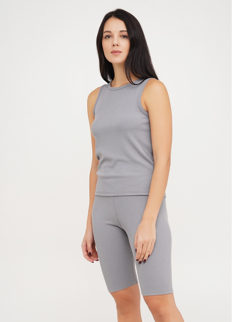 Майка из хлопка в рубчик RIB 3808/010 grey (серый)