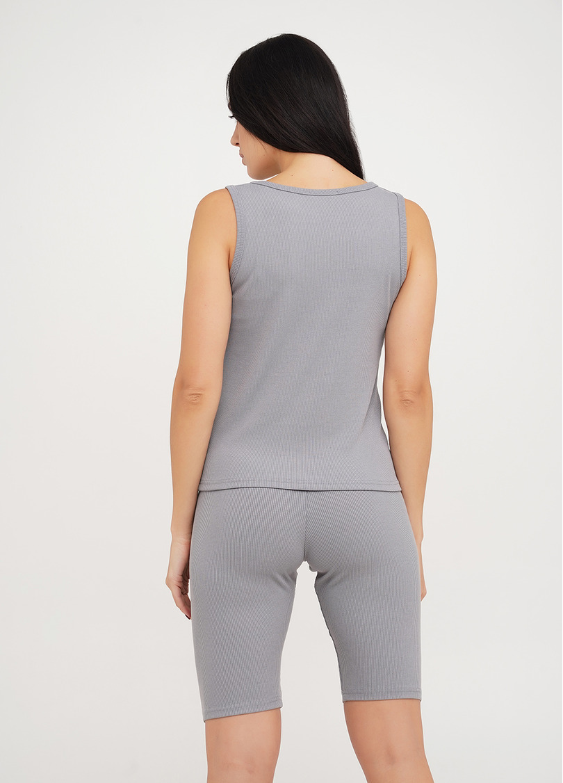 Майка из хлопка в рубчик RIB 3808/010 grey (серый)