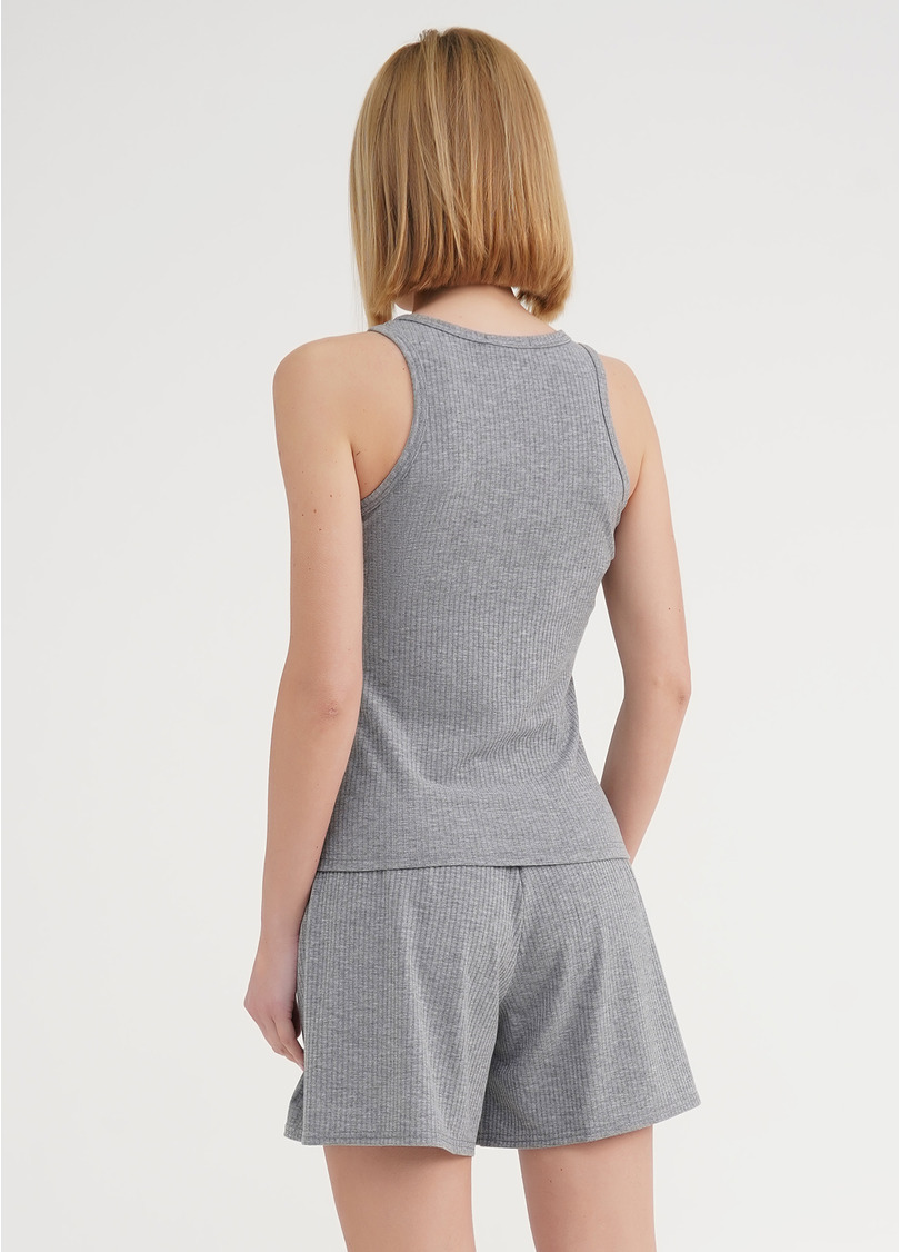 Майка из хлопка в рубчик RIB 3808/010 light grey (серый)