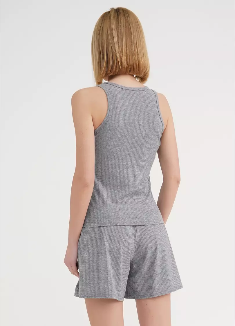 Майка из хлопка в рубчик RIB 3808/010 light grey (серый)