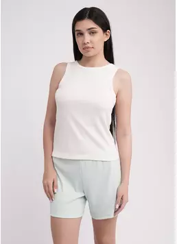 Майка з бавовни в рубчик RIB 3808/010 milk (білий) Майка з бавовни в рубчик RIB 3808/010 milk (білий)