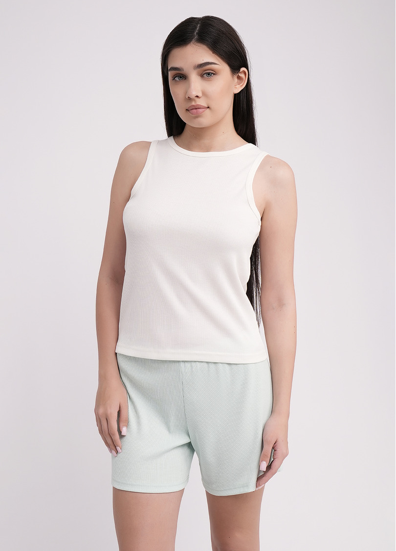 Майка из хлопка в рубчик RIB 3808/010 milk (белый)