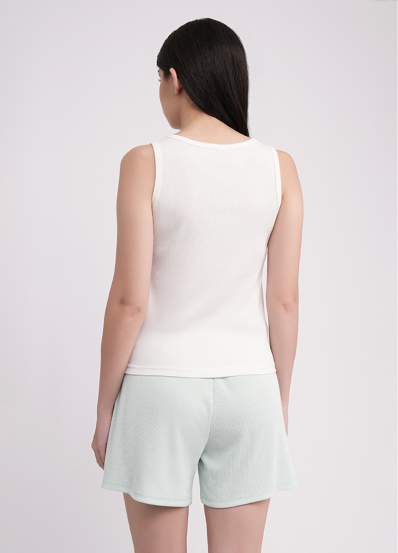 Майка из хлопка в рубчик RIB 3808/010 milk (белый)