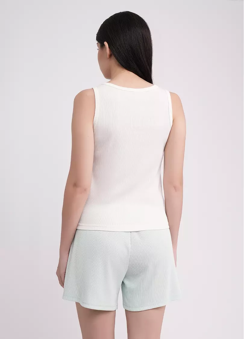 Майка из хлопка в рубчик RIB 3808/010 milk (белый)